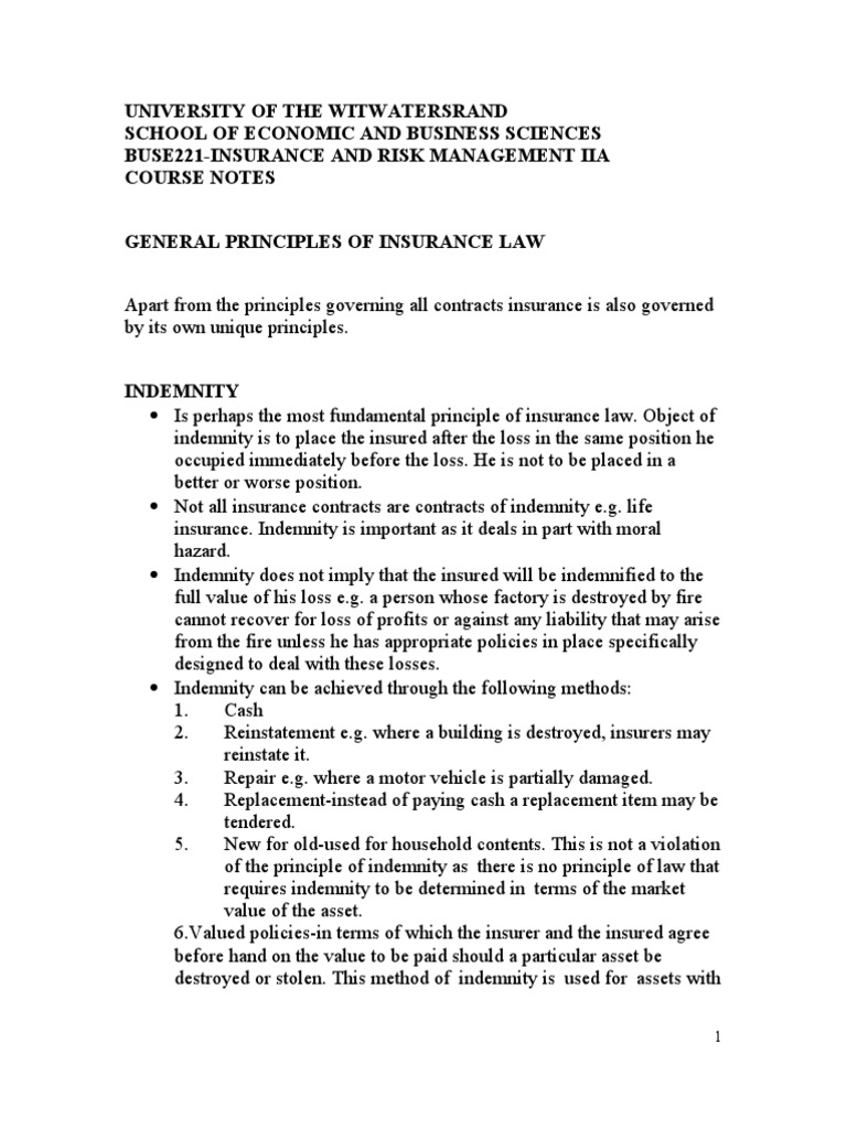 General Principles of Insurance Law PDF