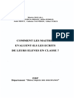 Comment Les Maitres Evaluent-Ils Les Expressions de Leurs Eleves en Classe