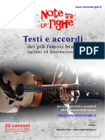 Ebook Note Tra Le Righe - Raccolta Di Testi e Accordi Chitarra Di Famose Canzoni