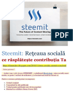 Steemit: Rețeaua Socială Ce Răsplătește Contribuția Ta