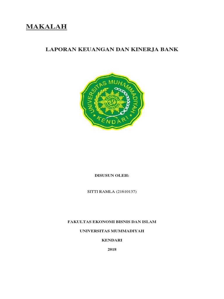 Makalah Laporan Keuangan Dan Kinerja Bank