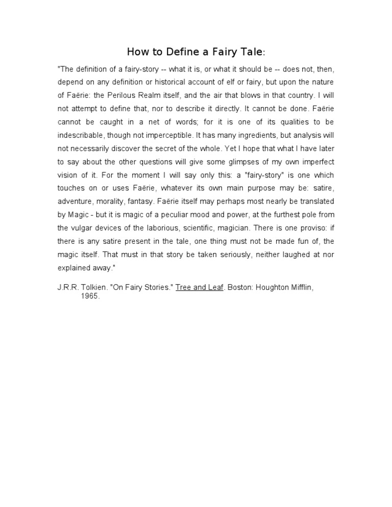 FAIRY DEFINITION MEANING intelligence overview