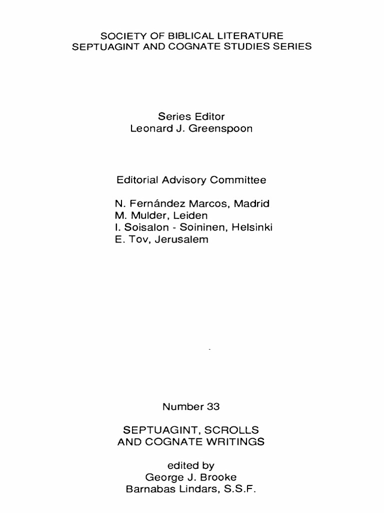 Septuagint Scrolls And Cognate Writings Septuagint Dead Sea Scrolls