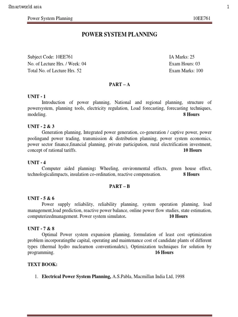 Power System Planning Overview | PDF | Electric Power Distribution ...