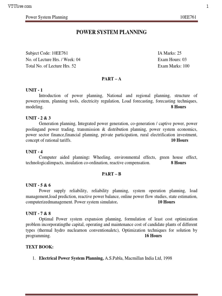 Power System Planning Notes | PDF | Electric Power Distribution ...