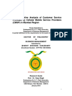 A Comparative Analysis of Customer Services Provided by Cellular Mobile Service Providers in Mumbai Region