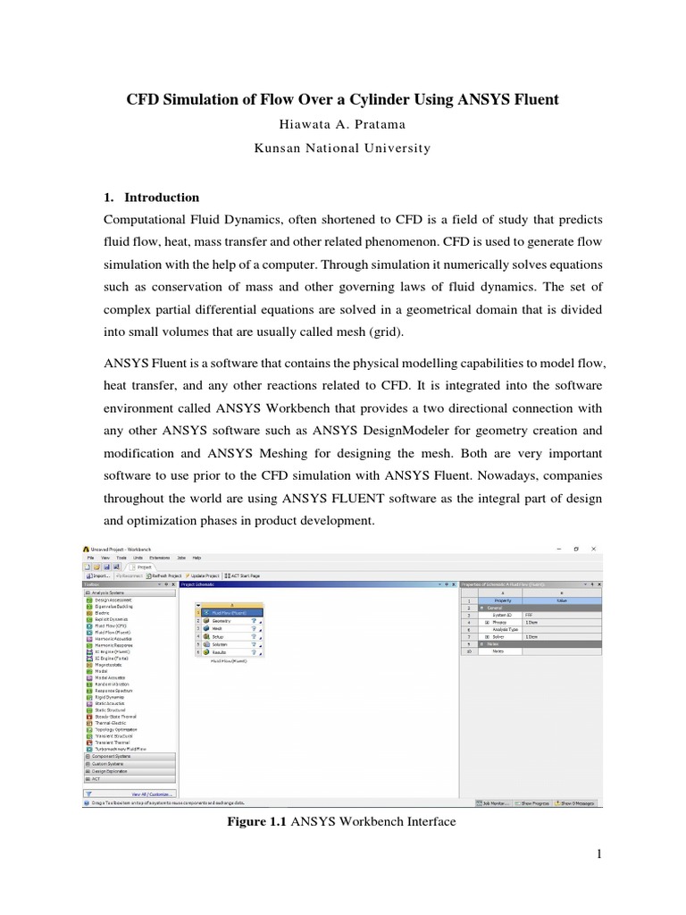 CFD Simulation of Cylinder Flow Analysis | PDF | Computational Fluid ...