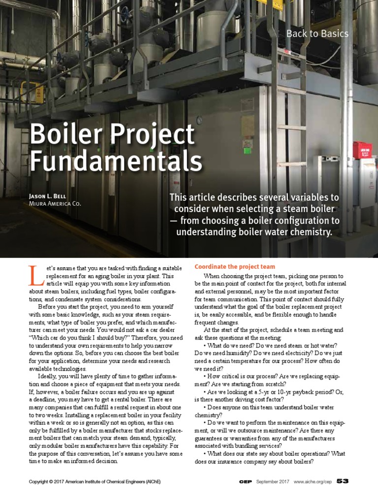 Boiler Project Fundamentals Boiler Steam