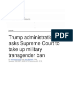 Trump Administration Asks Supreme Court To Take Up Military Transgender Ban