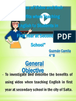 The Use of Video and Their Benefits When Teaching English To Students in First Year at Secondary School