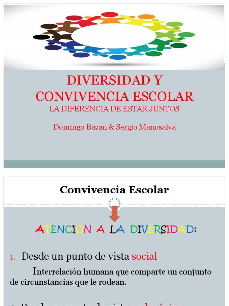 Diversidad Y Convivencia Escolar Pdf Verdad Realidad