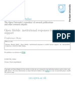 Open Mobile:Institutional Repsonses To Mobile Learner Support - MLearn 2010