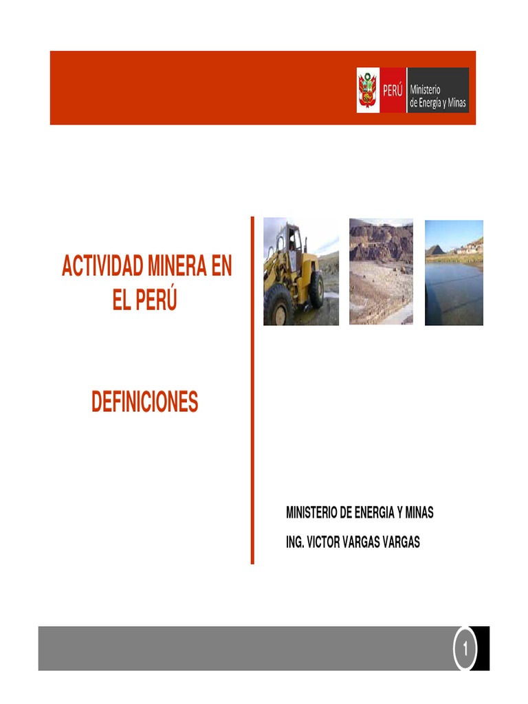 Actividad Minera en El Perú Definiciones Ministerio de Energia y Minas ...