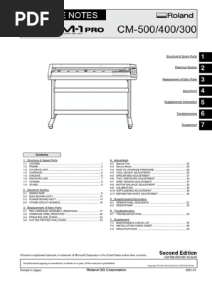 Roland Cm 500 400 300 Pdf Pdf Screw Manufactured Goods