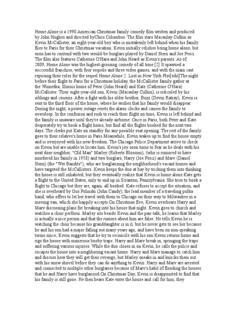 Home Alone PDF Leisure