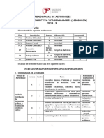 Cronograma de Actividades - Estadística Descriptiva y Probabilidades 2018-3-1