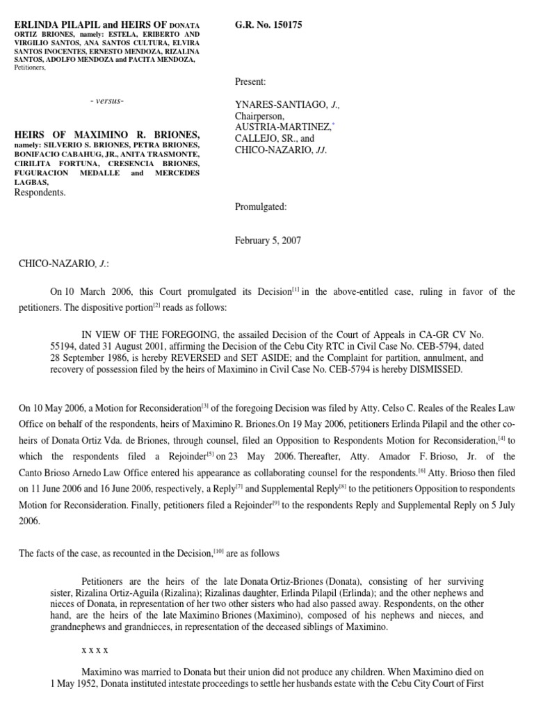 Revisiting the Intestate Estates of Maximino Briones and Donata Ortiz