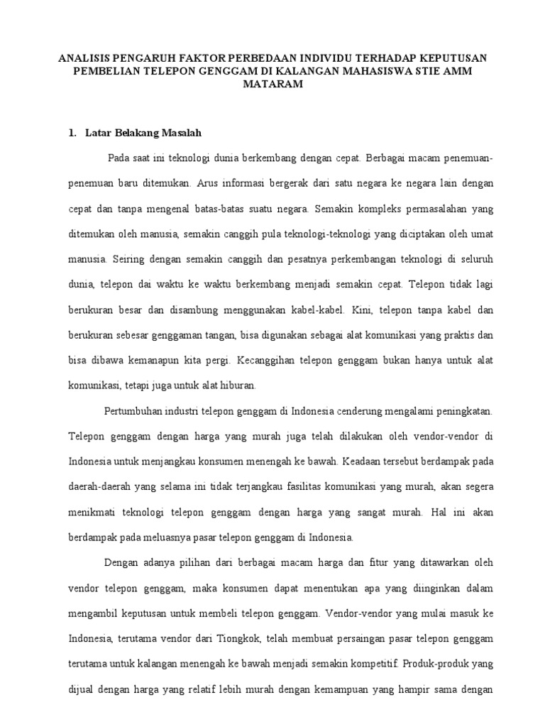 Outline Skripsi Manajemen Pemasaran