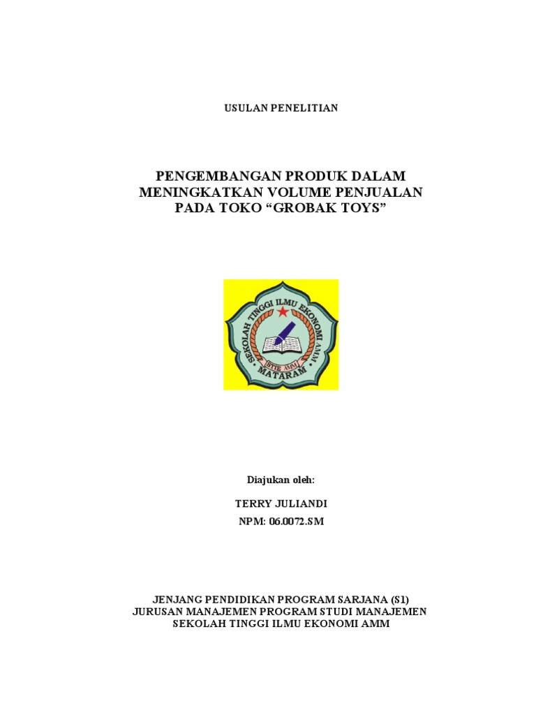 Proposal Seminar Skripsi Pengembangan Produk