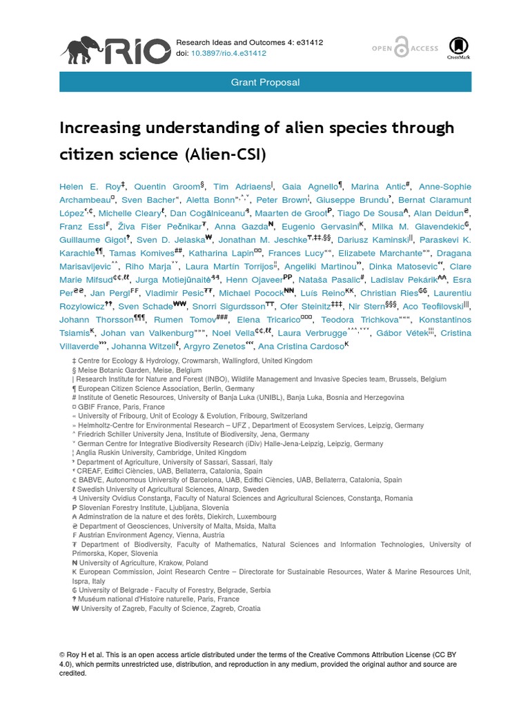 Increasing Understanding of Alien Species Through Citizen Science ...