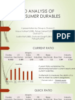 Ratio Analysis of Consumer Durables