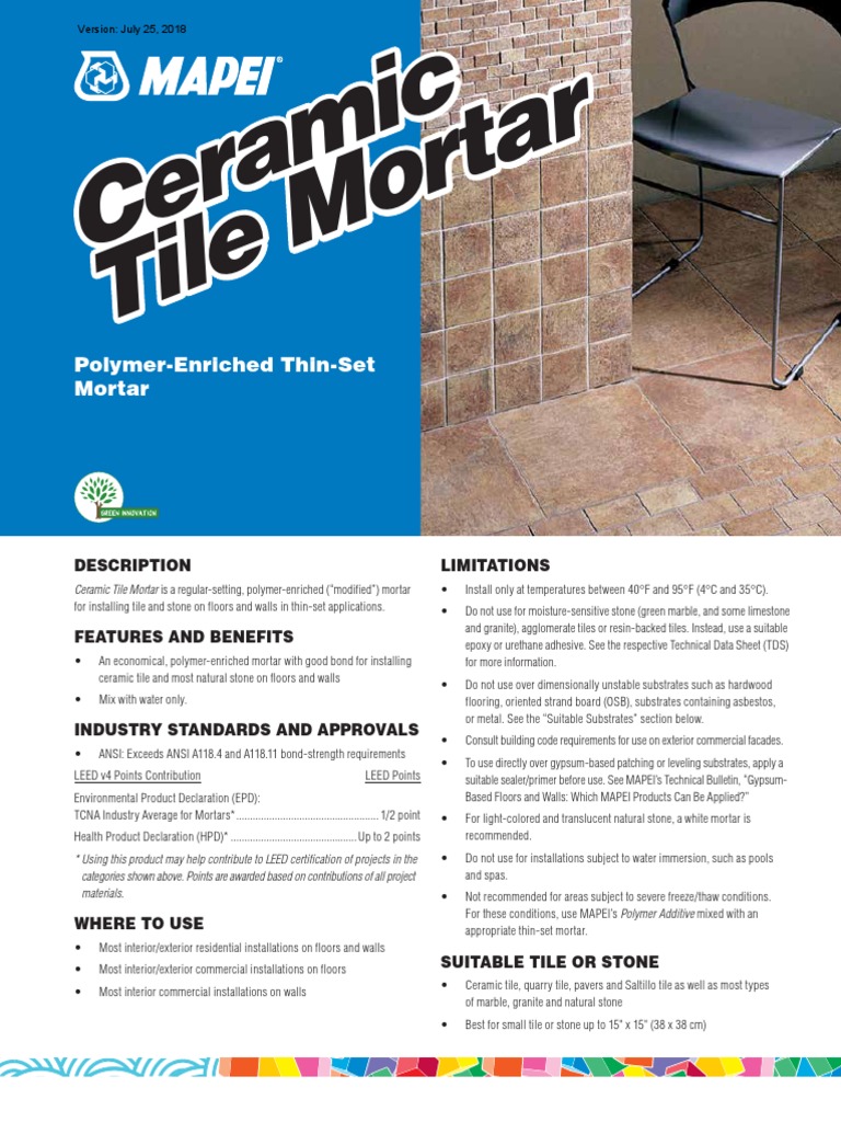 Ceramic Tile Mortar en PDF Tile Mortar (Masonry)