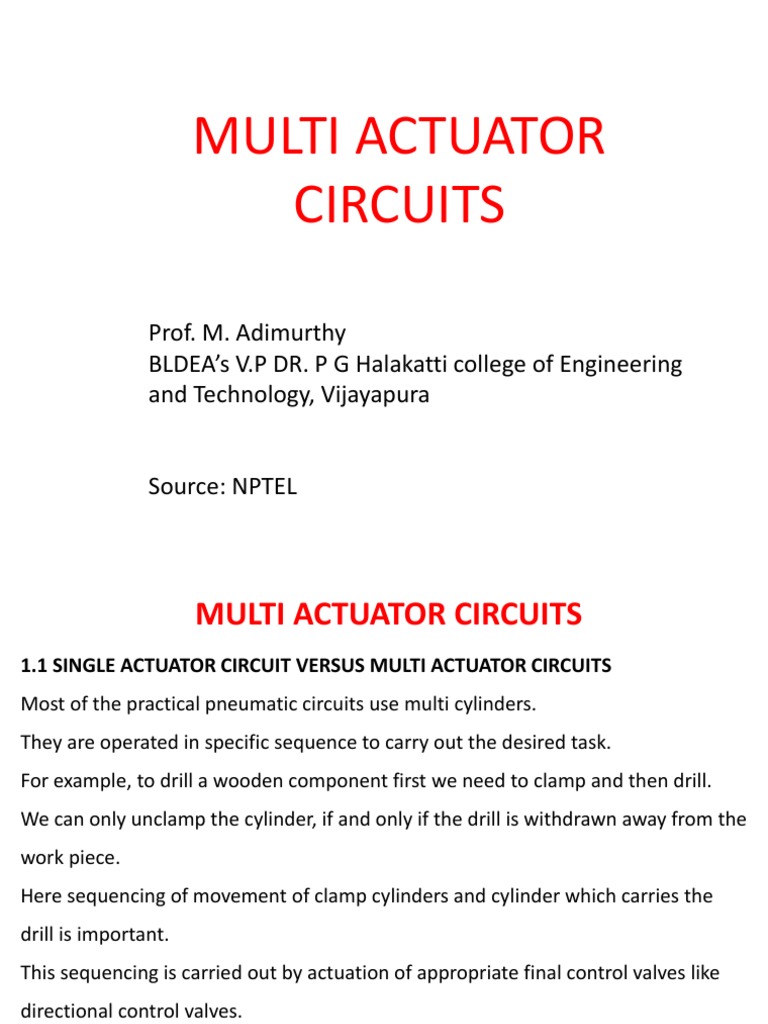 Multiactuator Circuits | PDF | Actuator | Switch