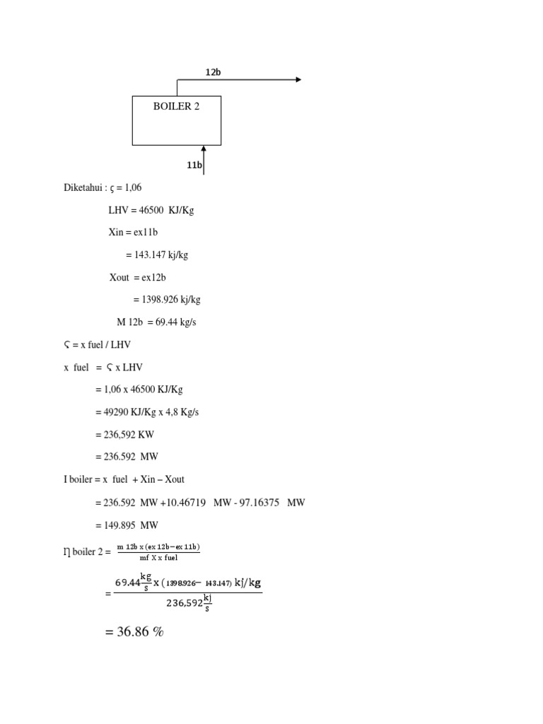 Boiler and Turbine Efficiency Calculations | PDF
