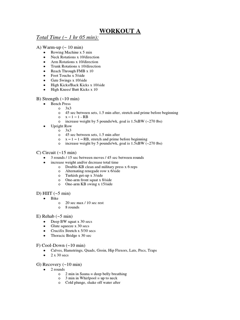Comprehensive Full-Body Workout Plan | PDF