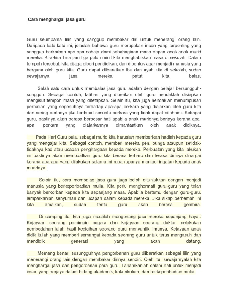 Cara Menghargai Jasa Guru