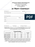 Birthday Party Contract