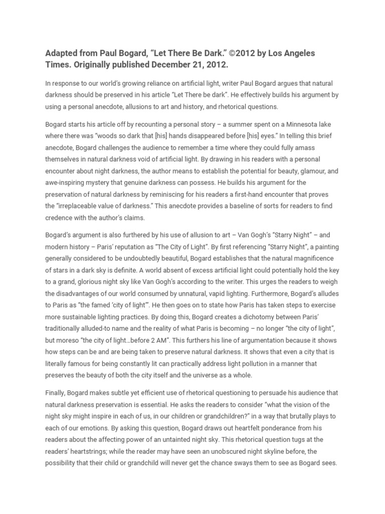 Let there be dark summary image