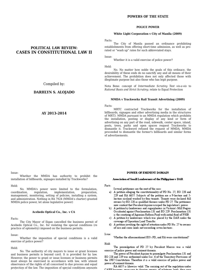 Cases in Constitutional Law Ii | PDF | Search And Seizure | Search Warrant