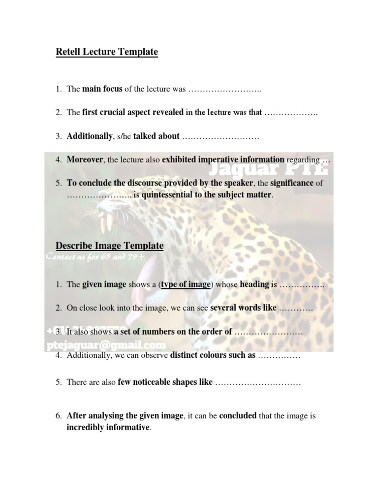 Speaking Templates | PDF