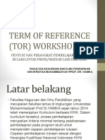 Term of Reference (Tor) Workshop