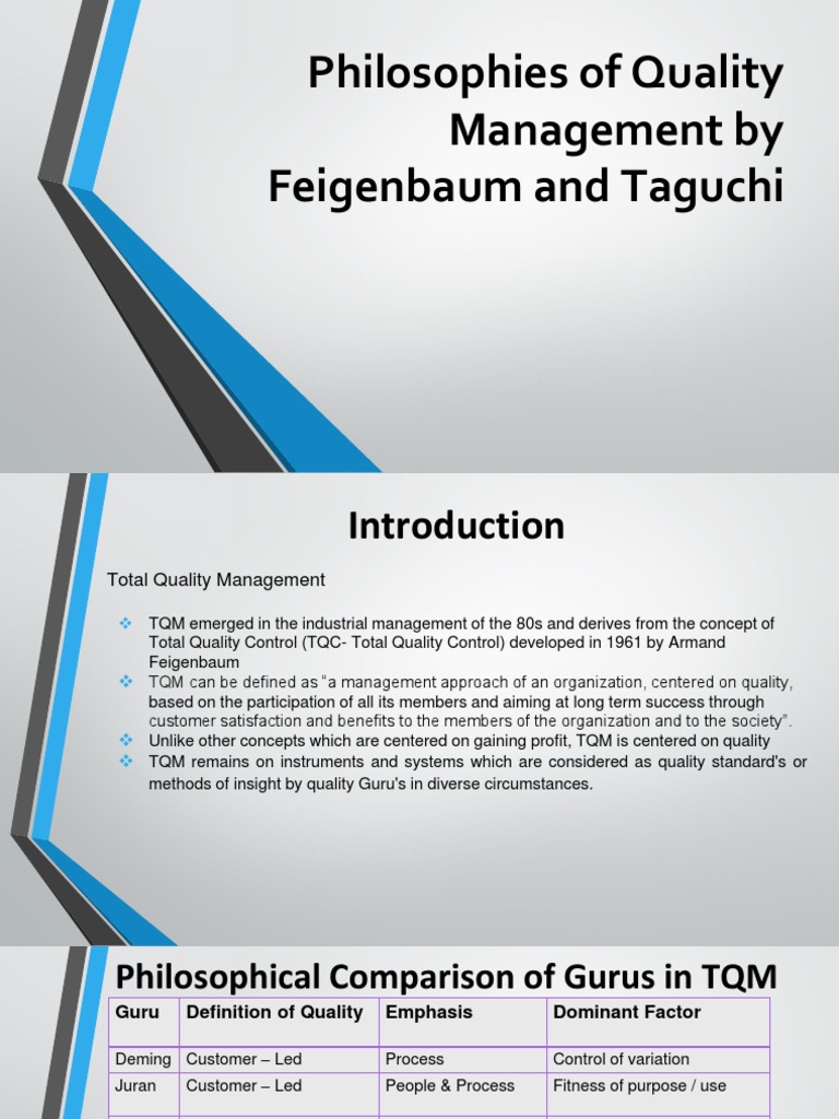Philosophies of Quality Management | PDF | Quality Management | Quality ...