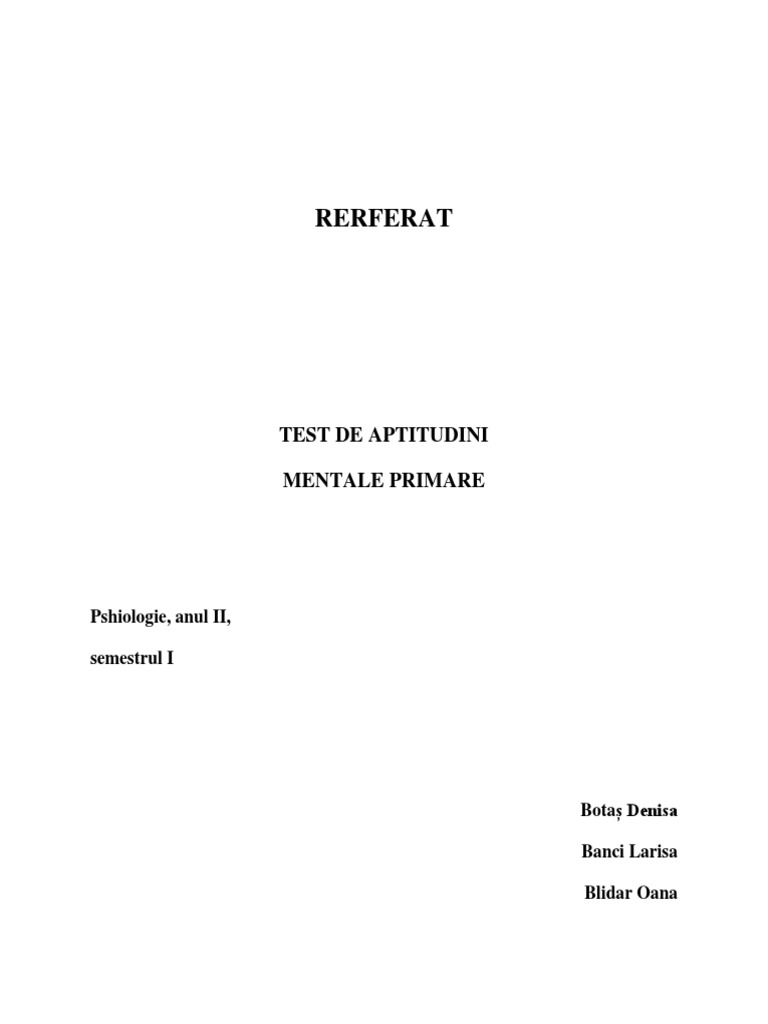 Test de Aptitudini | PDF