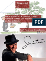 Sesiones 9 y 10 - Determinación de Precios, Costeo Variable, Costeo Por Absorción y Costeo Estándar