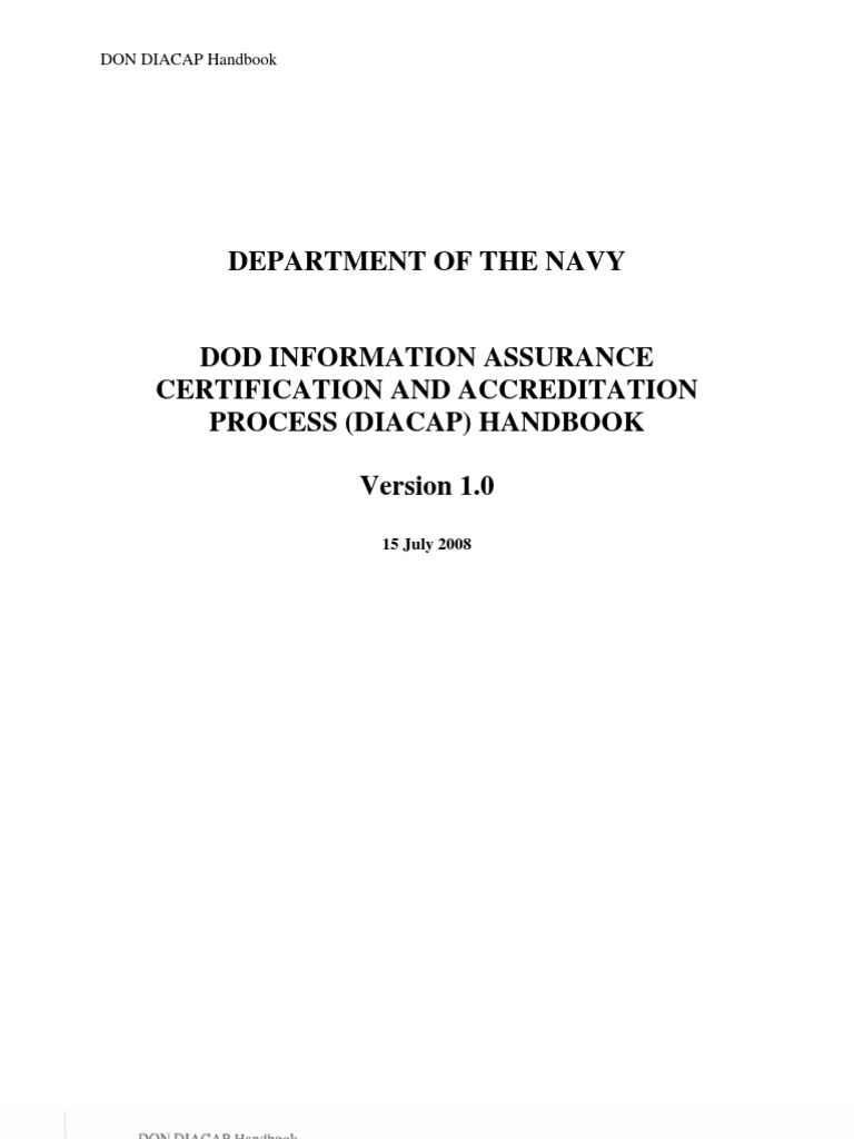DON DIACAP Handbook Overview | PDF | Information Security | Computer ...