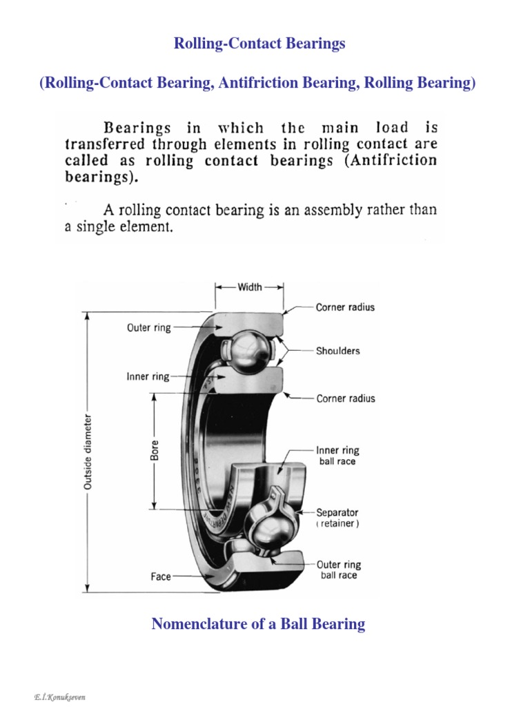 Rolling Contact Bearings PDF Bearing (Mechanical) Mechanics
