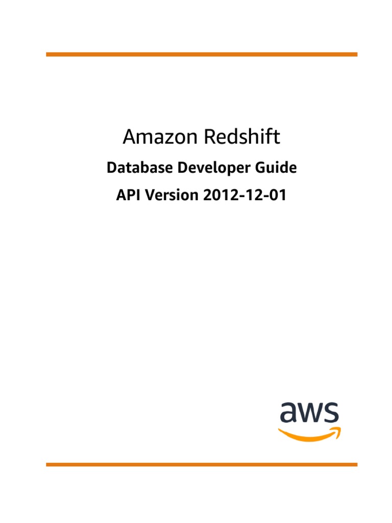 Amazon Redshift Database Developer Guide PDF Sql Databases
