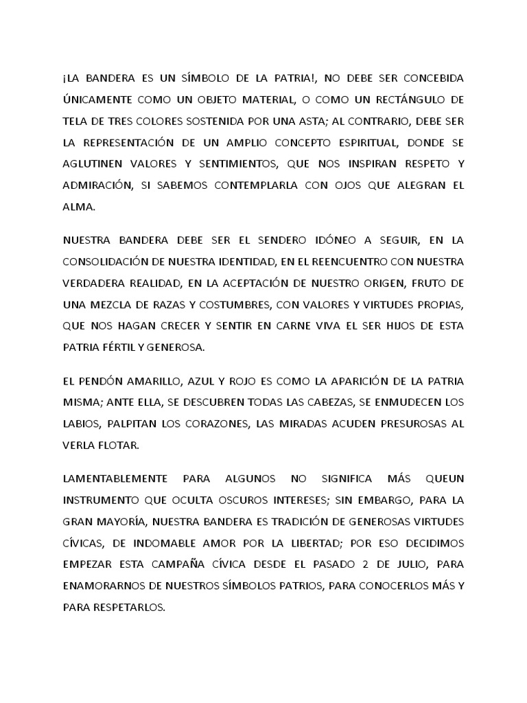 La Bandera Es Un Símbolo de La Patria | PDF | Ecuador