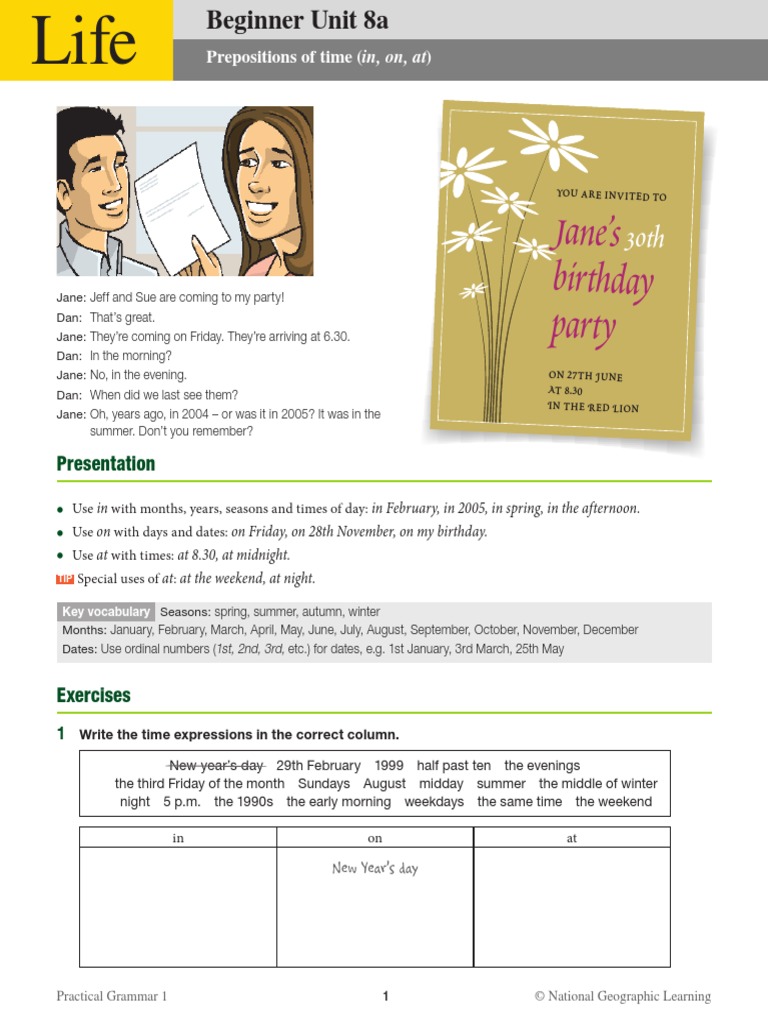 Beginner Unit 7c | PDF | Workweek And Weekend