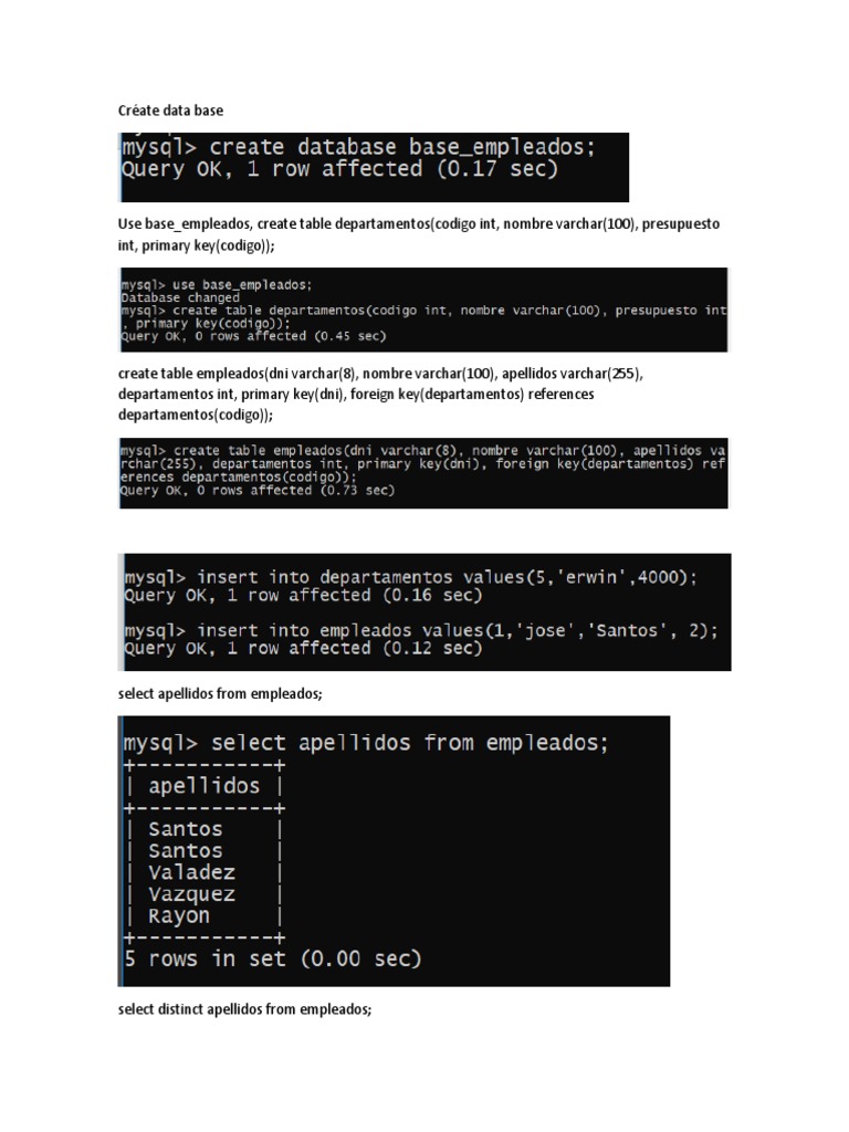 Consultas SQL para Gestión de Empleados | PDF