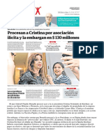El Juez Federal Claudio Bonadío Procesó Ayer A La Ex Presidenta Cristina Fernández de Kirchner