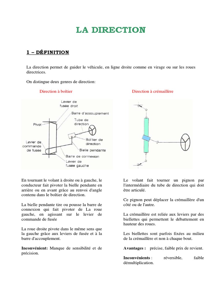 Direction PDF | PDF | Direction (automobile) | Pompe