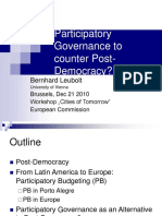 Participatory Governance To Counter Post-Democracy?: Bernhard Leubolt