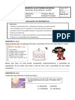 Avaliação de Matemática 8o ano