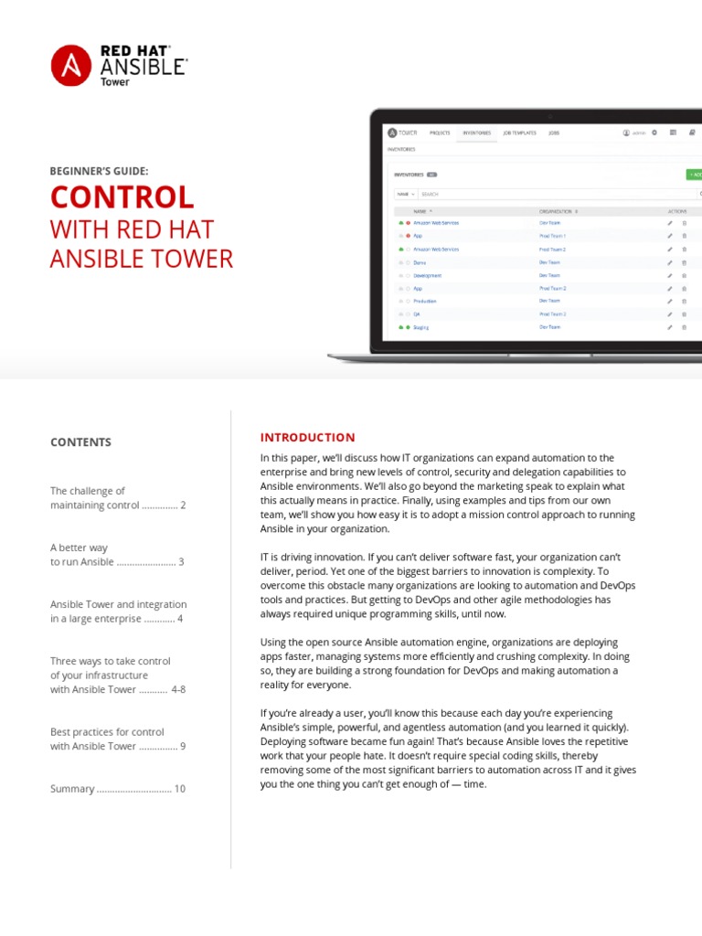 Control With Ansible Tower | PDF | Red Hat | Open Stack