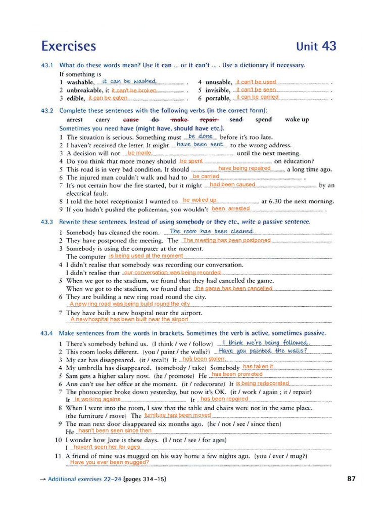 English Grammar in Use - Unit 43 | PDF
